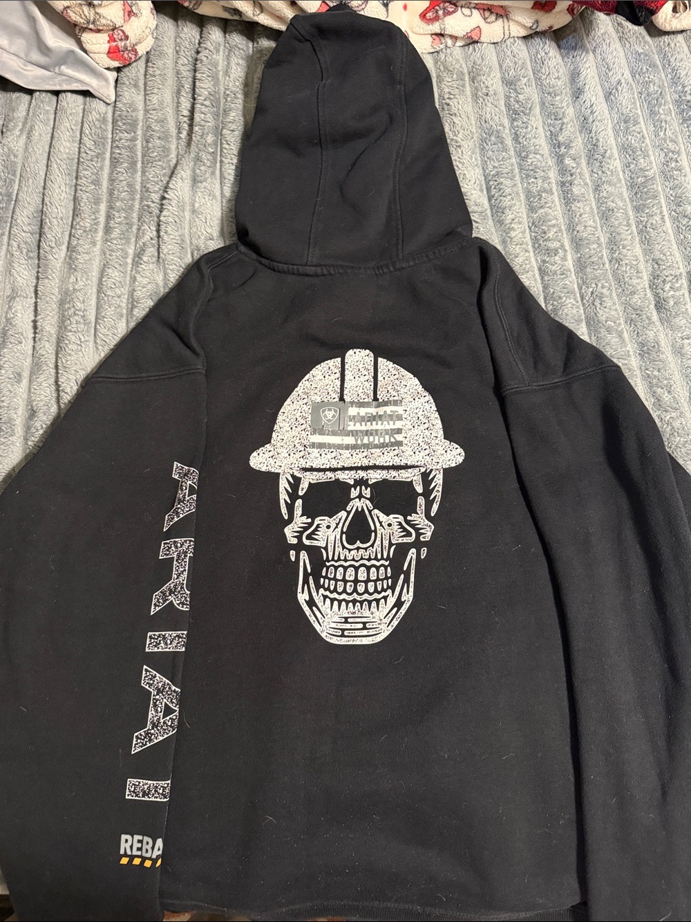 Ariat Black Hoodie with White Skull Graphic